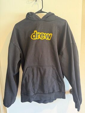 Drew House Black Hoodie with Yellow Logo